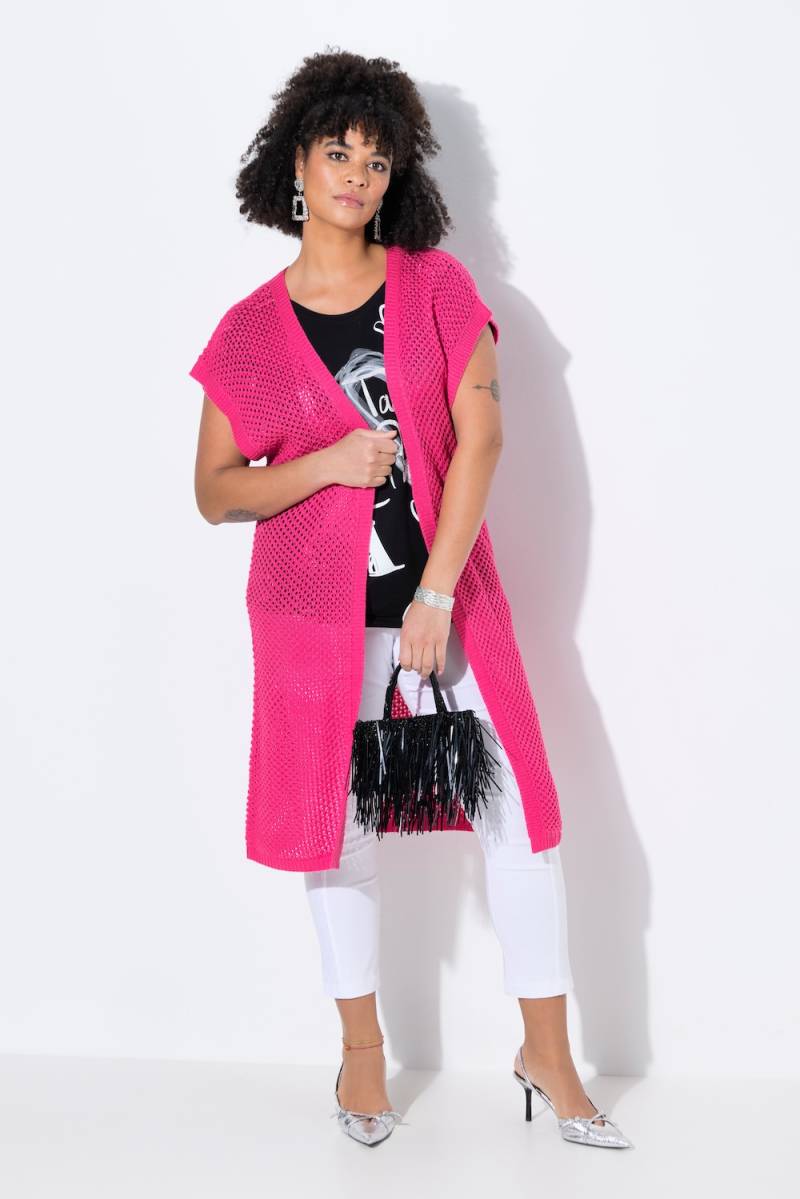 Große Größen Strickweste, Damen, rosa, Größe: 50/52, Synthetische Fasern, Mia Moda von Mia Moda