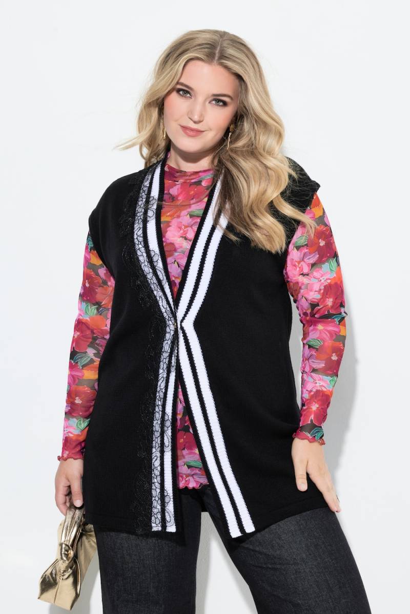 Große Größen Strickweste, Damen, schwarz, Größe: 42/44, Synthetische Fasern, Mia Moda von Mia Moda