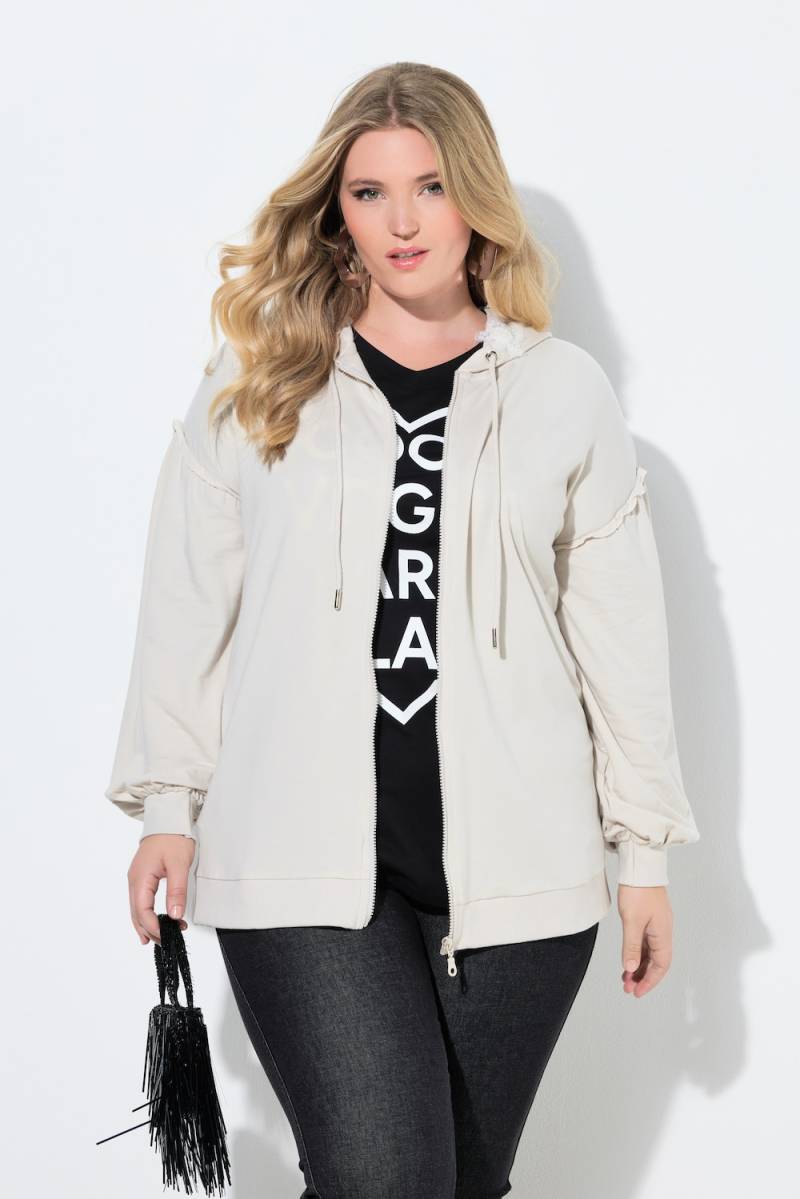 Große Größen Sweatjacke, Damen, grau, Größe: 42, Baumwolle/Viskose, Mia Moda von Mia Moda