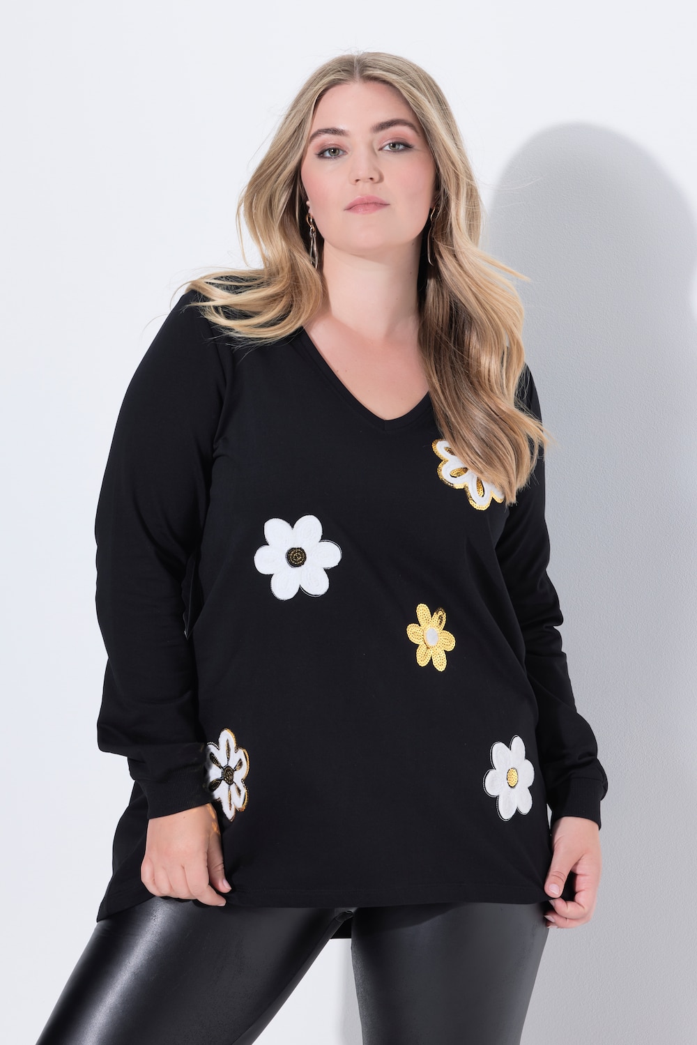 Große Größen Sweatshirt, Damen, schwarz, Größe: 42, Baumwolle, Mia Moda Große Größen Sweatshirt, Damen, schwarz, Größe: 42, Baumwolle, Mia Moda von Mia Moda