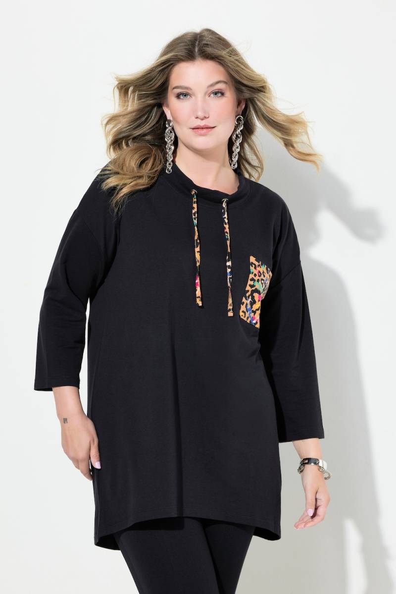 Große Größen Sweatshirt, Damen, schwarz, Größe: 42, Baumwolle/Viskose, Mia Moda von Mia Moda