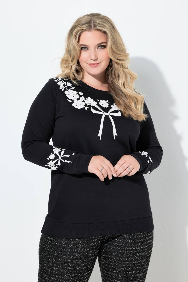 Große Größen Sweatshirt, Damen, schwarz, Größe: 44, Baumwolle, Mia Moda von Mia Moda