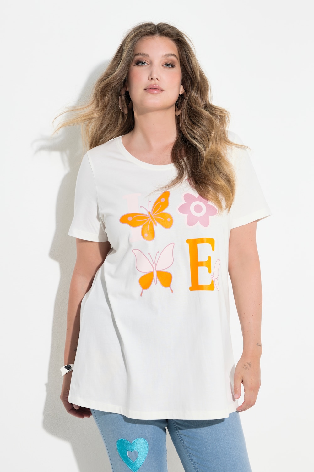 Große Größen T-Shirt, Damen, beige, Größe: 56, Baumwolle, Mia Moda von Mia Moda