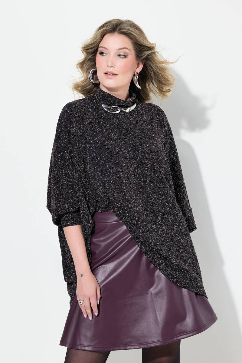 Große Größen T-Shirt, Damen, blau, Größe: 42/44, Synthetische Fasern/Metallische Fasern, Mia Moda von Mia Moda