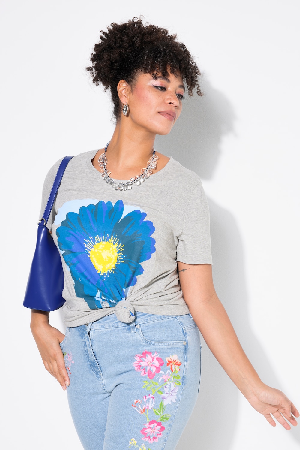 Große Größen T-Shirt, Damen, grau, Größe: 58, Baumwolle, Mia Moda von Mia Moda