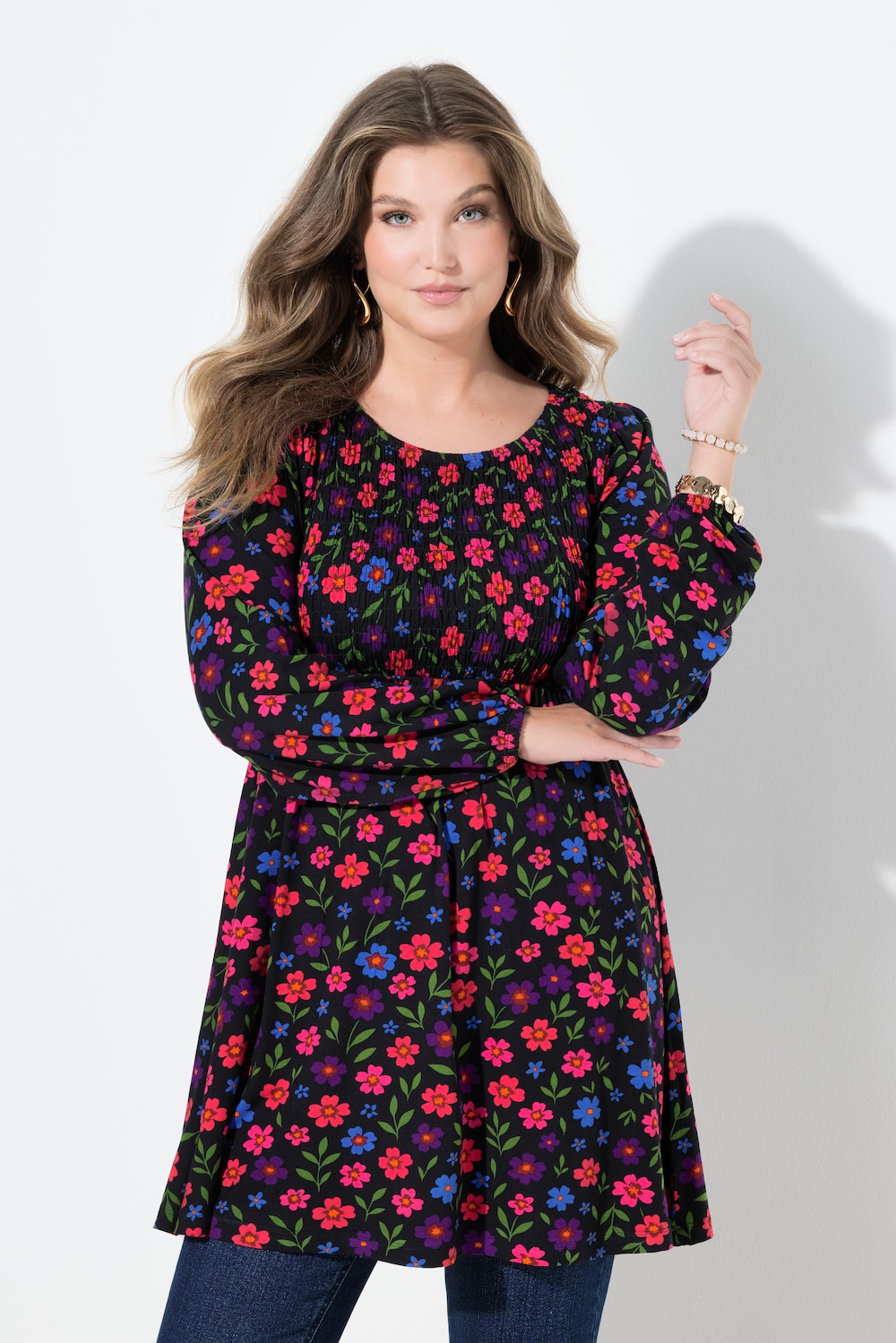 Große Größen T-Shirt, Damen, schwarz, Größe: 42, Viskose, Mia Moda von Mia Moda