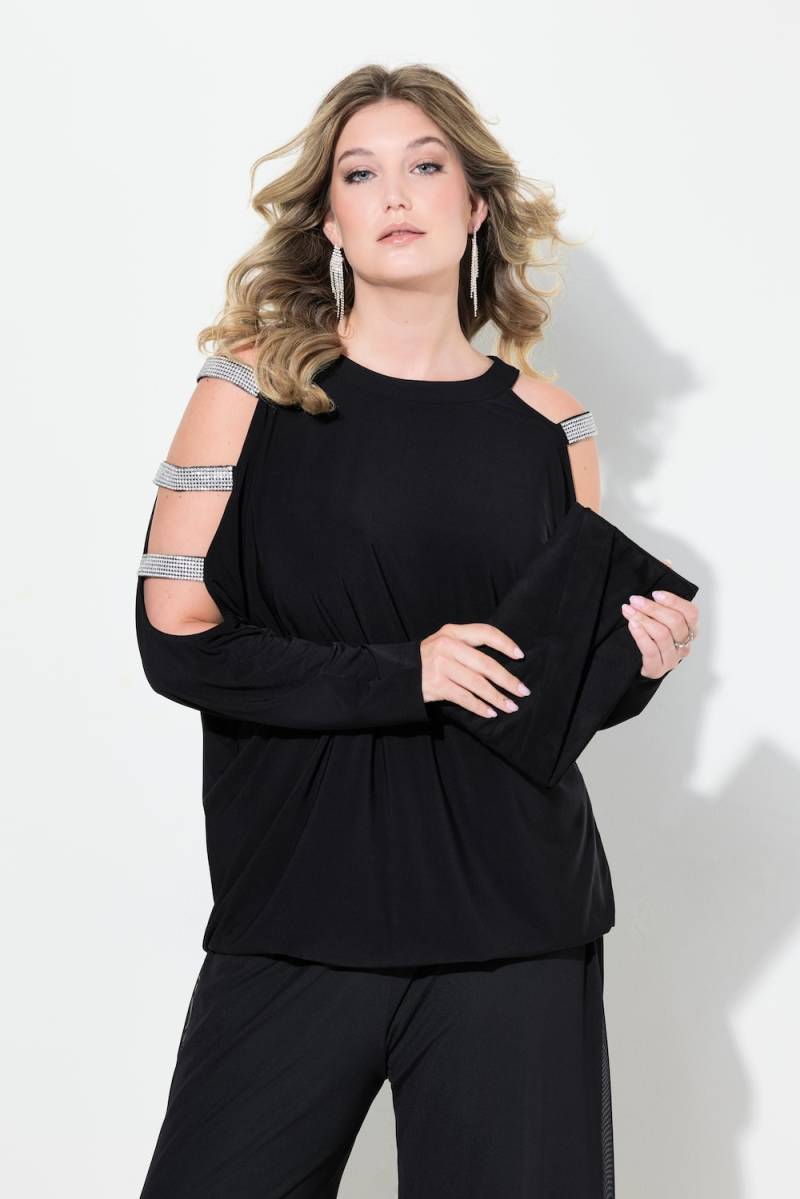 Große Größen T-Shirt, Damen, schwarz, Größe: 44, Polyester, Mia Moda von Mia Moda