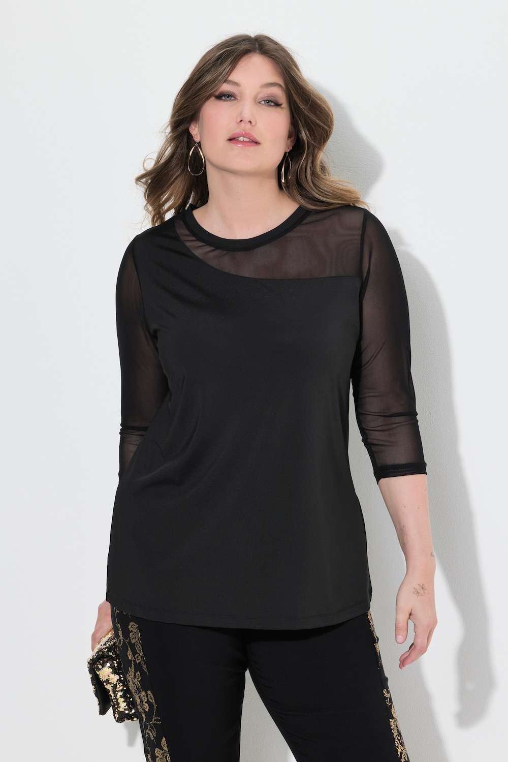 Große Größen T-Shirt, Damen, schwarz, Größe: 46, Polyester/Elasthan, Mia Moda Große Größen T-Shirt, Damen, schwarz, Größe: 46, Polyester/Elasthan, Mia Moda von Mia Moda
