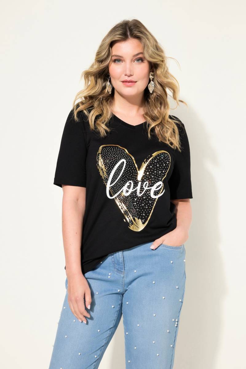 Große Größen T-Shirt, Damen, schwarz, Größe: 48, Viskose, Mia Moda von Mia Moda