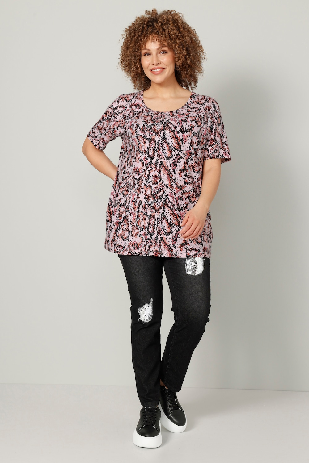 T-Shirt, Animalprint, Halbarm von 53%