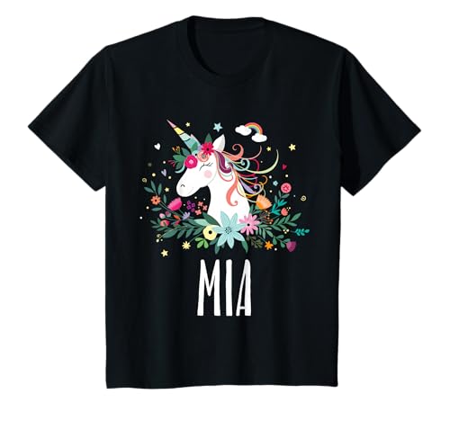 Einhorn Pferd Name Mia Mädchen Geschenk T-Shirt von Mia Name Einhorn Geschenk