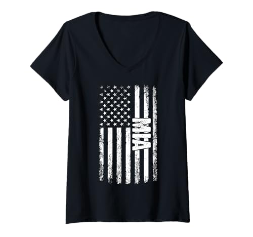 Damen Mia persönlicher Name American Flag Retro Frauen lustig T-Shirt mit V-Ausschnitt Damen Mia persönlicher Name American Flag Retro Frauen lustig T-Shirt mit V-Ausschnitt von Mia Specialized First Girl Woman Name Tee