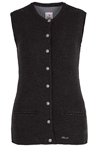 Mia san Tracht. Damen Damen Trachtenstrickweste lang anthrazit, 305-ANTHRAZIT (anthrazit), 36 von Mia san Tracht.