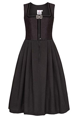 Mia san Tracht. Damen Stretch Dirndl mit Brosche ohne Schürze schwarz, 70-SCHWARZ, 46 von Mia san Tracht.