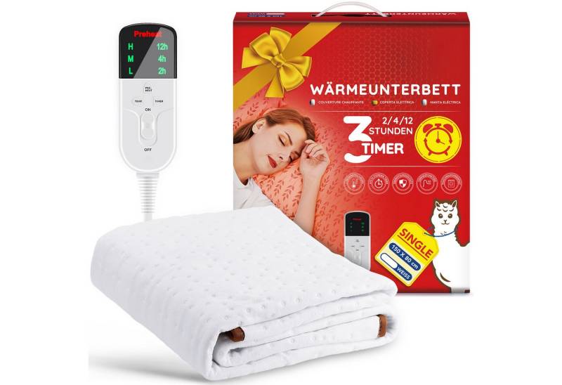 Mia&Coco Heizdecke Wärmeunterbett mit Abschaltautomatik & PreHeat von Mia&Coco