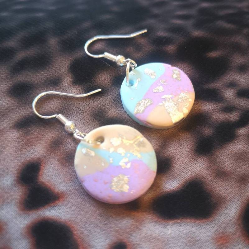 Multi-Color & Silber Blatt Ohrringe | Statement Sommer Moderne Handgemachte von MiaAndTedDesigns