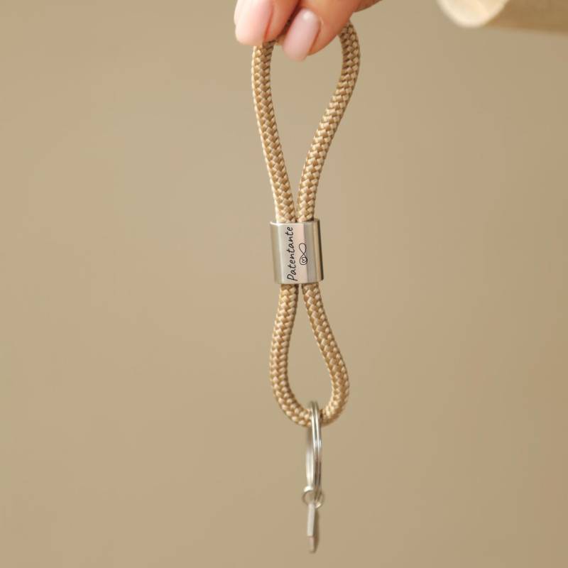 Personalisierter Schlüsselanhänger Aus Segeltau Für Die Patentante, Geschenk Mit Gravur, Familie, Taufgeschenk von MiaCoreDE