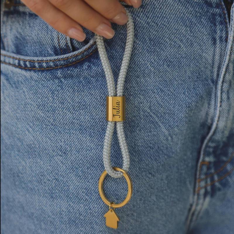 Personalisierter Schlüsselanhänger Mit Gravur, Geschenk Namen, Einzugsgeschenk, Patenschaft Geschenk, Aus Segeltau von MiaCoreDE