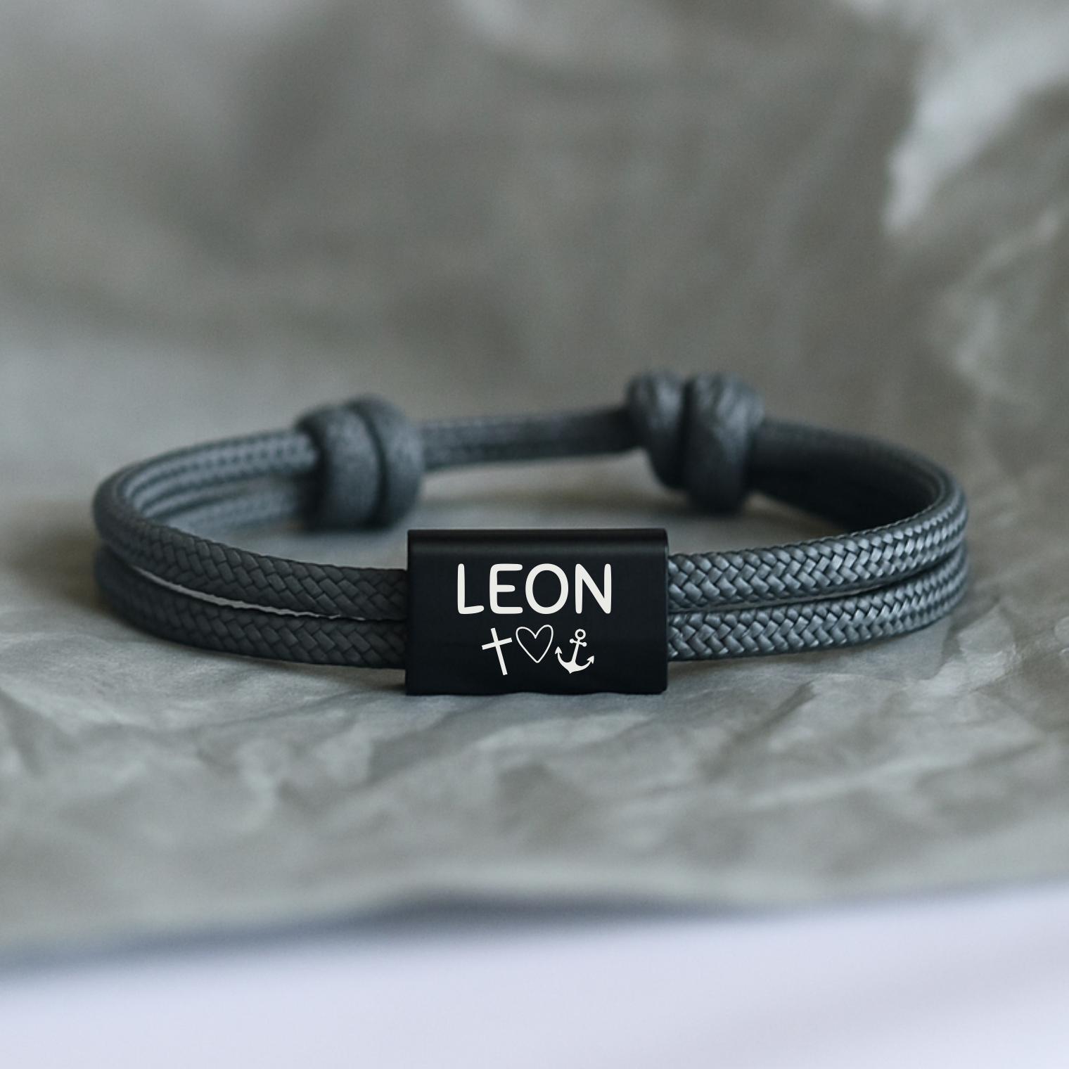 Personalisiertes Armband Mit Gravur, Liebe Glaube Hoffnung, Kommunion, Glücksbringer, Christliches Symbol, Konfirmation, Firmung, Taufe von MiaCoreDE