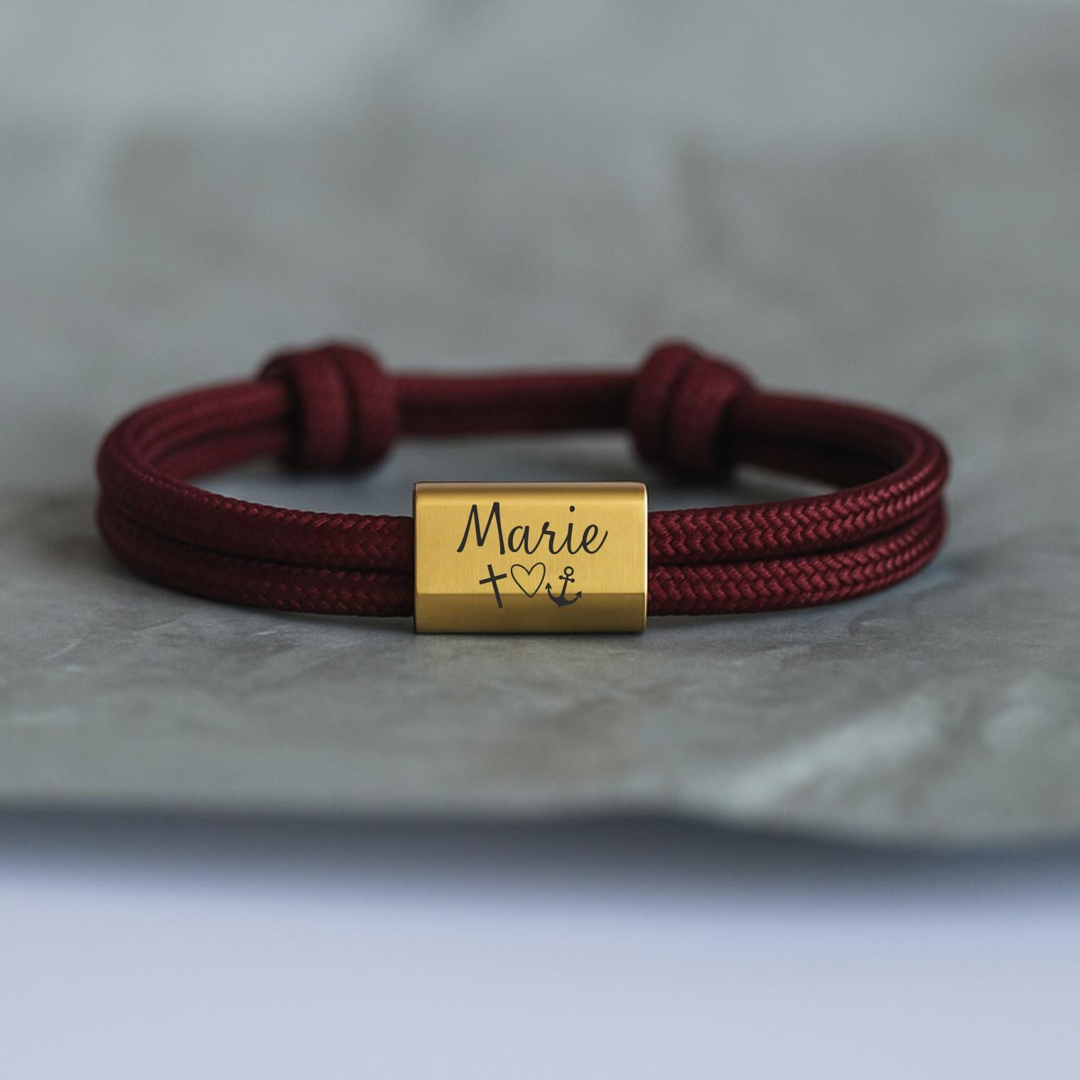 Personalisiertes Armband Mit Gravur, Namensarmband, Segeltau Armband, Geschenk Namen, Einschulung, Konfirmation, Taufe, Kommunion von MiaCoreDE