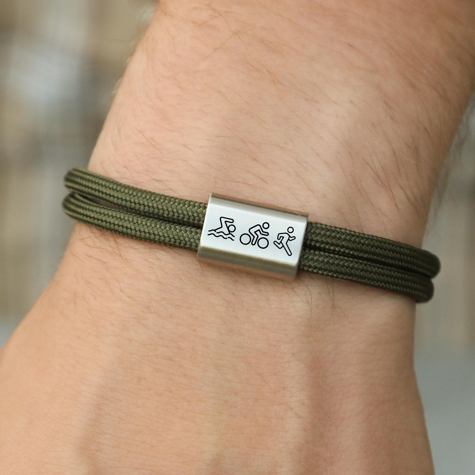 Triathlon Armband Mit Gravur Aus Segeltau, Schwimmen, Laufen, Radfahren, Marathon von MiaCoreDE