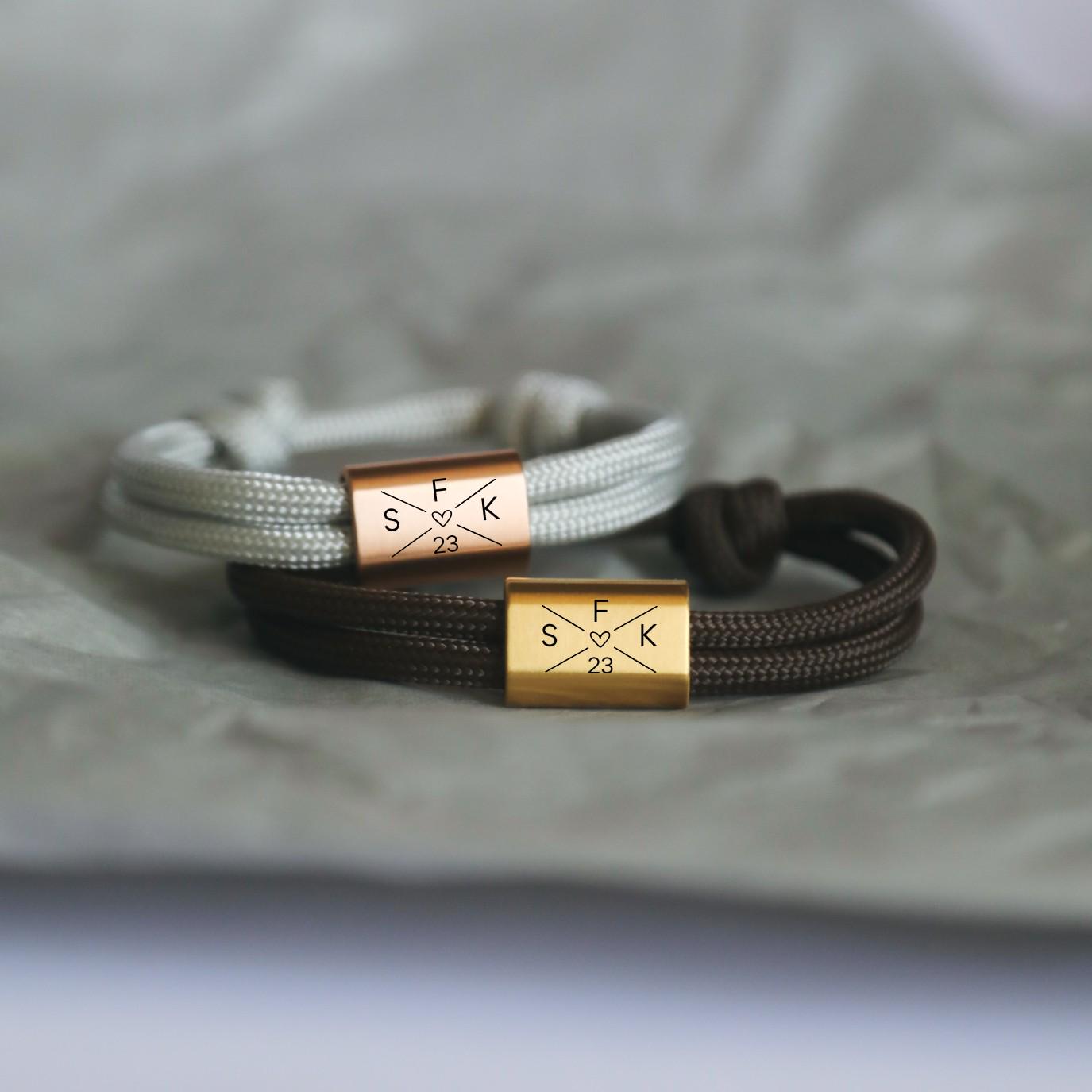 Weihnachtsgeschenk Für Paare, Partnerarmband Mit Gravur, Herrenarmband, Damenarmband, Partnerschmuck, Personalisiert Armband von MiaCoreDE