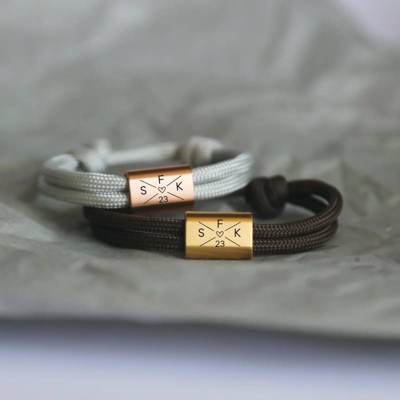 Weihnachtsgeschenk Für Paare, Partnerarmband Mit Gravur, Herrenarmband, Damenarmband, Partnerschmuck, Personalisiert Armband von MiaCoreDE