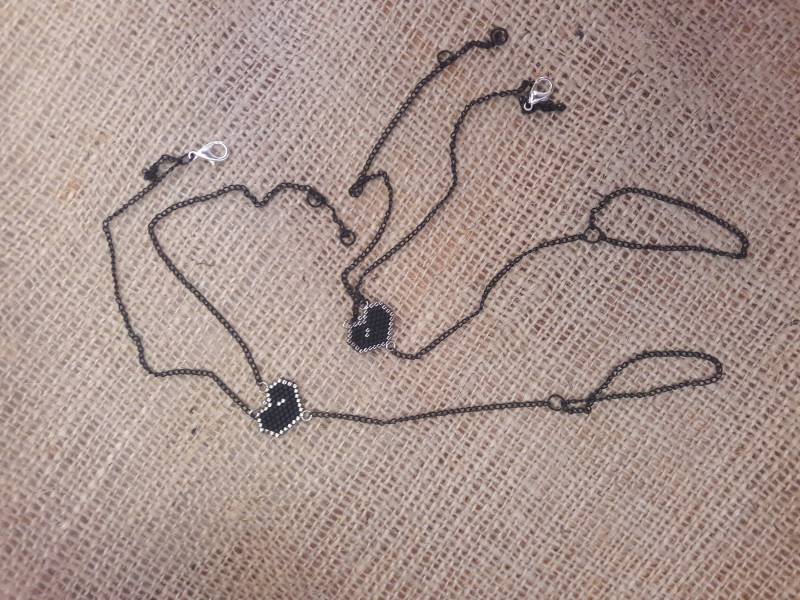 Schwarz Miyuki Herz Barfuß Sandalen Hochzeit Am Strand Fußkettchen von MiaJewelryStudio