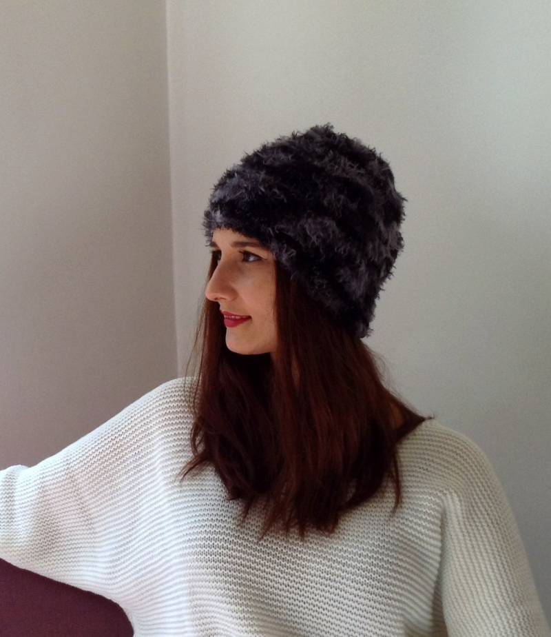 Wollmischung Gestrickte Beanie Graue Wintermütze von MiaJewelryStudio