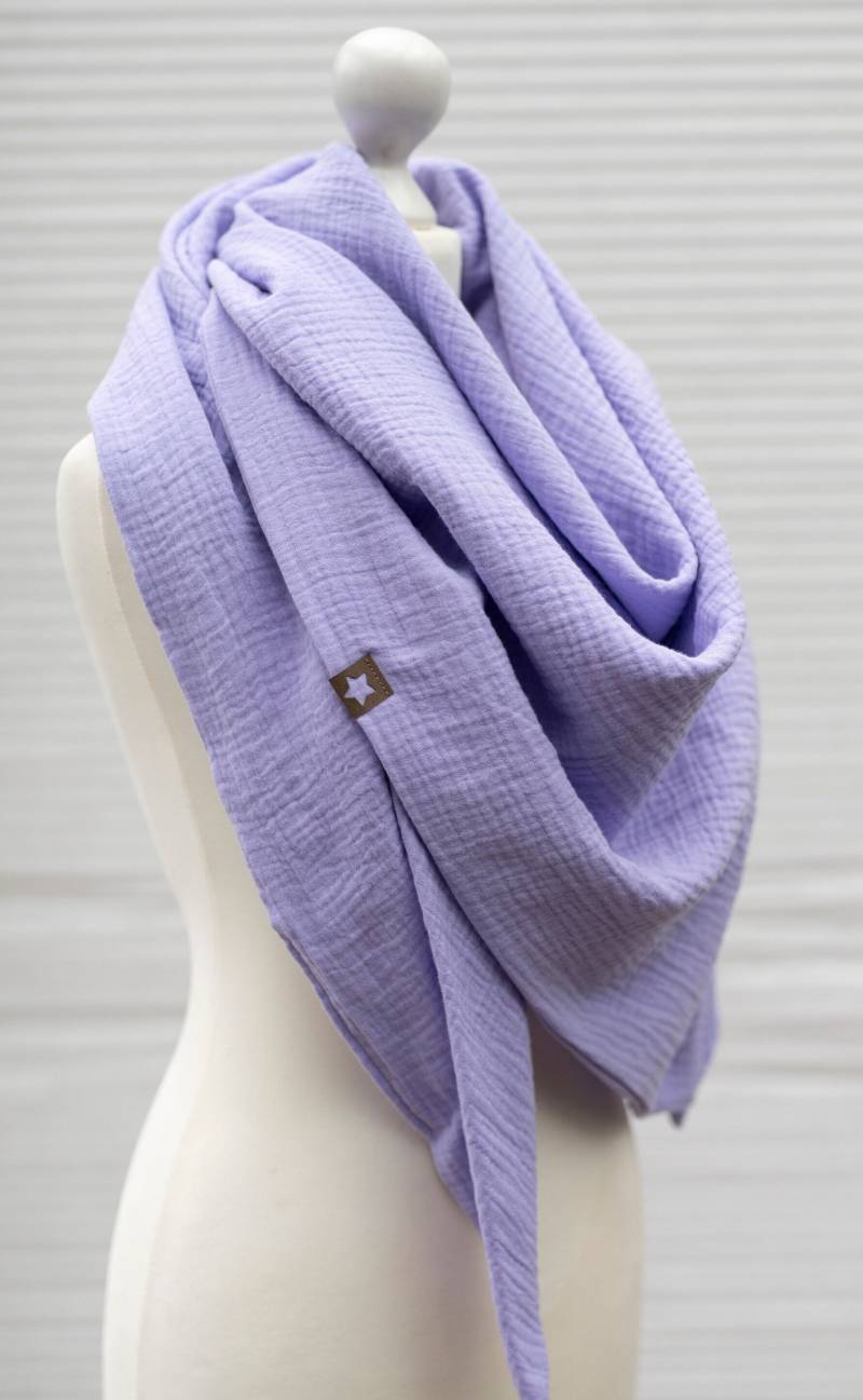 Musselintuch Dreieckstuch Halstuch Flieder Damen Mädchen Herren Doppellagig Für Kinder Und Erwachsene Tuch von MiaLaLunaDesigns