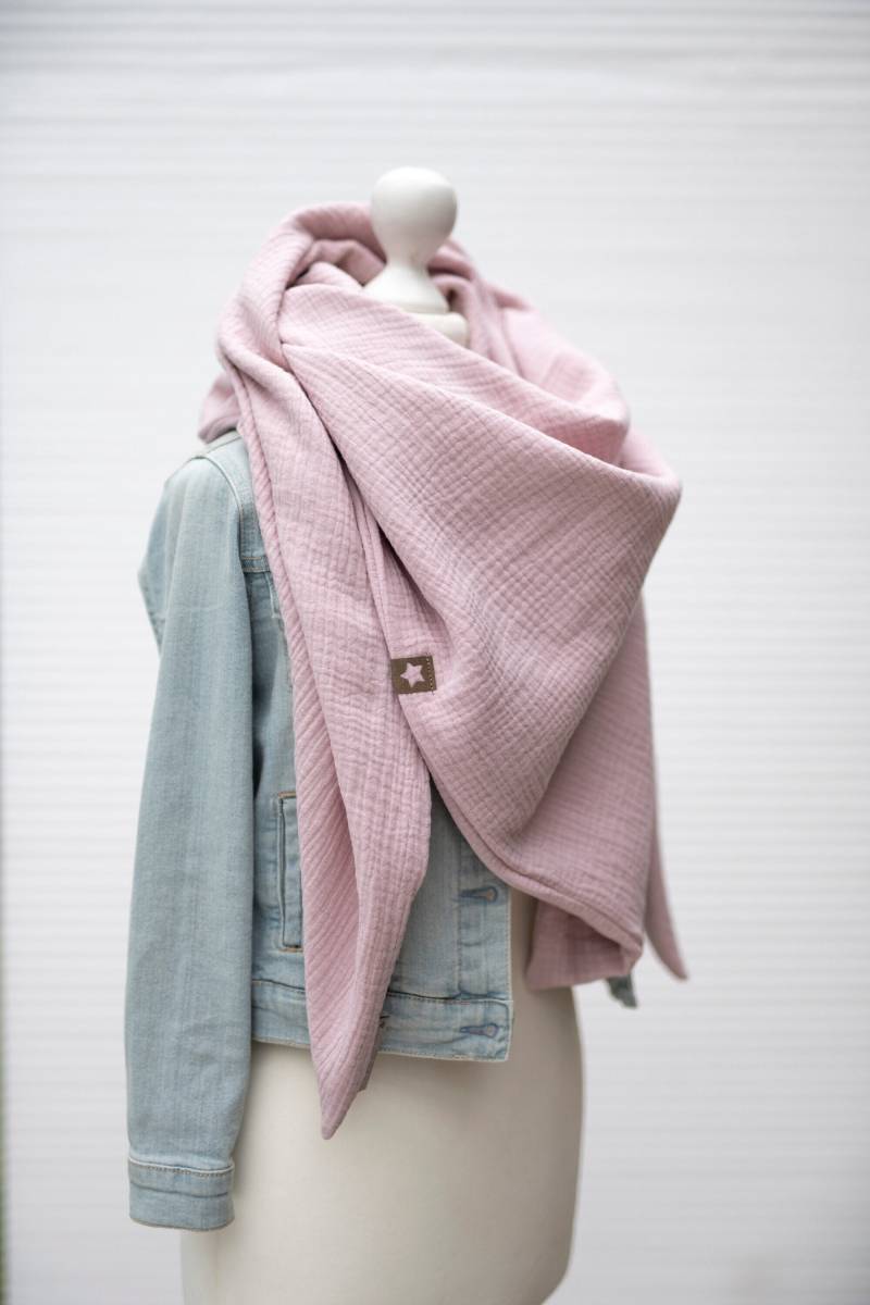Musselintuch Dreieckstuch Halstuch Soft Rosé Damen Mädchen Herren Doppellagig Für Kinder Und Erwachsene Tuch von MiaLaLunaDesigns