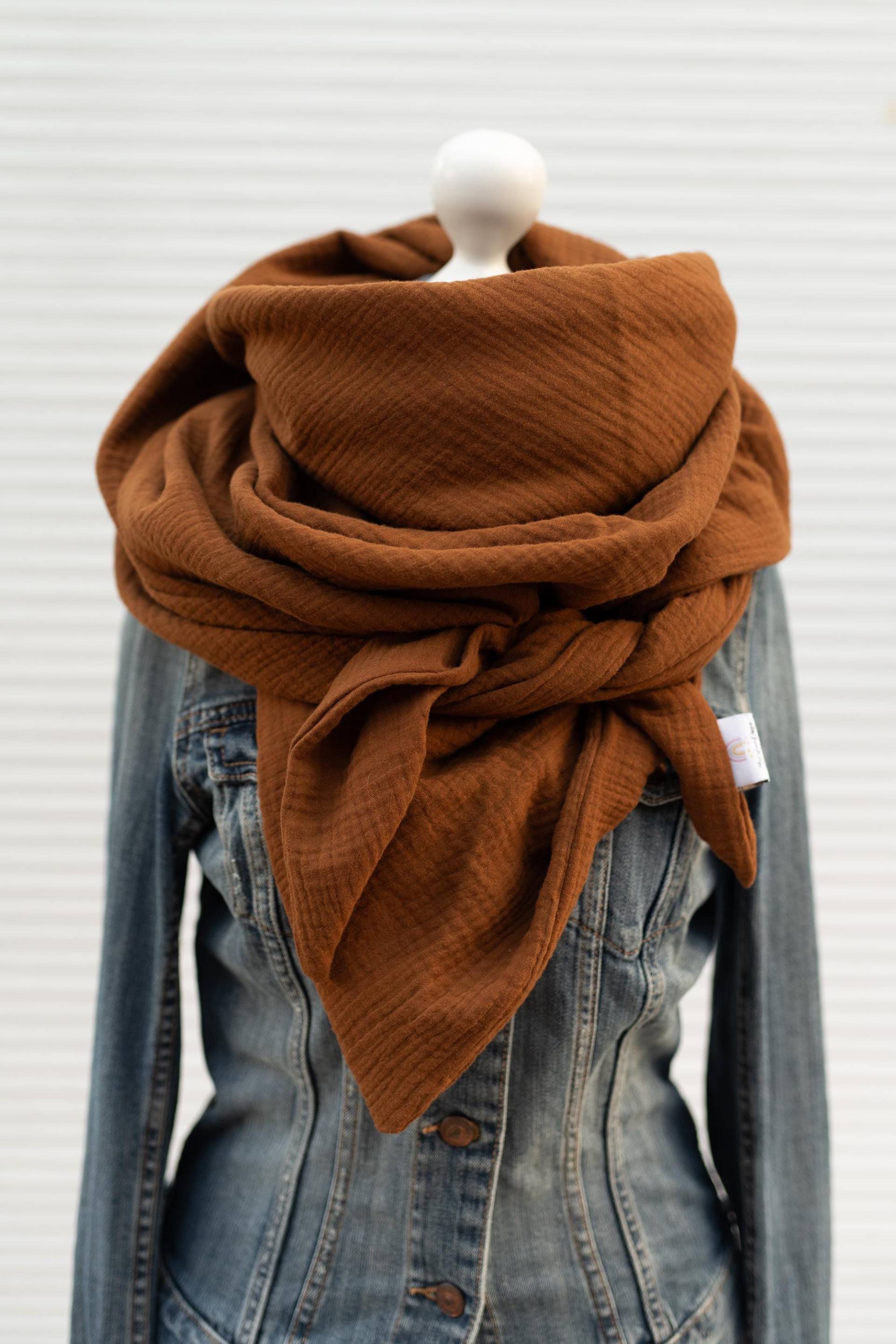 Musselintuch Dreieckstuch Halstuch Light Brown Damen Mädchen Herren Doppellagig Für Kinder Und Erwachsene Tuch von MiaLaLunaDesigns