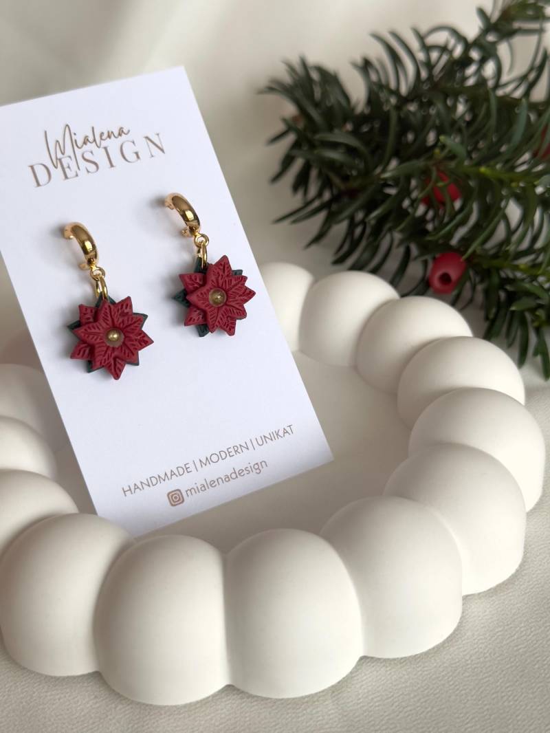 Ohrringe Aus Polymerton | Weihnachtsstern Ohrringe Aus Polymerton | Weihnachtsstern von MiaLenaDESIGNShop