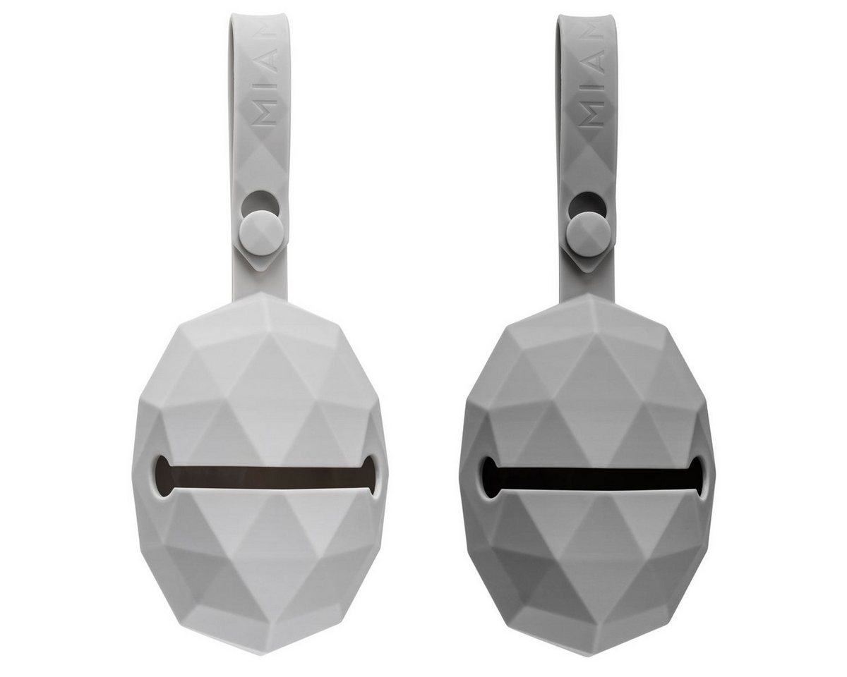 MiaMia Schnuller Diamant - Grau Hellgrau, 2er Pack Silikon Schnullerbox Schnullertasche Aufbewahrungsbox MiaMia Schnuller Diamant - Grau Hellgrau, 2er Pack Silikon Schnullerbox Schnullertasche Aufbewahrungsbox von MiaMia