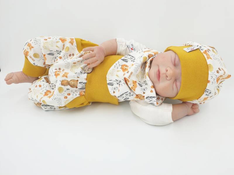 Pumphose Einzeln Oder Im Set Baby Kind Designer Limitiert Waldtiere Senf Von Atelier Miamia von MiaMiaAtelier