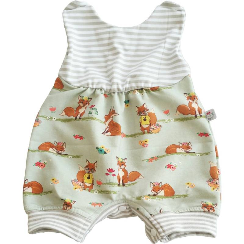 Sommer-Strampler Baby 50-92 | „Füchse Oliv" Stoffwahl Handgemacht in Deutschland Weicher Baumwoll-Jersey Einzeln Oder Als Set von MiaMiaAtelier