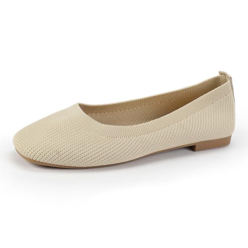 Ballettschuhe Aus Strick Für Damen Mit Rundkappe Bequem Elegant Slip On Flache Schuhe Für Täglichen Gebrauch & Spaziergänge Leichtes Gewebe,Beige,36 EU Ballettschuhe Aus Strick Für Damen Mit Rundkappe Bequem Elegant Slip On Flache Schuhe Für Täglichen Gebrauch & Spaziergänge Leichtes Gewebe,Beige,36 EU von MiaZane