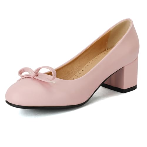 Damen Abendschuhe Mary Jane Niedriger Blockabsatz Schleife Runde Zehen Pumps Hochzeits Und Partyschuhe Für Büro Und Täglichen Gebrauch,Rosa,46 EU Damen Abendschuhe Mary Jane Niedriger Blockabsatz Schleife Runde Zehen Pumps Hochzeits Und Partyschuhe Für Büro Und Täglichen Gebrauch,Rosa,46 EU von MiaZane