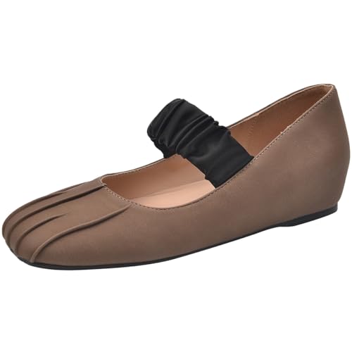 Damen Ballerinas Mit Eckiger Zehe Hausschuhe Pumps Dolly Schuhe Niedriger Absatz Weite Passform Mit Rüschenband Schlupf Loafers Für Büro Und Täglichen Gepolstert,Khaki,42 EU Damen Ballerinas Mit Eckiger Zehe Hausschuhe Pumps Dolly Schuhe Niedriger Absatz Weite Passform Mit Rüschenband Schlupf Loafers Für Büro Und Täglichen Gepolstert,Khaki,42 EU von Generic