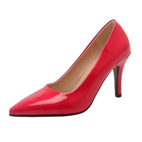 Damen High Heels Pumps Kleider Pumps Klassische Stöckelschuhe Spitze Zehe Hochzeits Für Geschäft Und Cocktail Party Hochglanz,Rot,43 EU Damen High Heels Pumps Kleider Pumps Klassische Stöckelschuhe Spitze Zehe Hochzeits Für Geschäft Und Cocktail Party Hochglanz,Rot,43 EU von MiaZane
