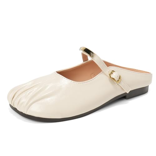 Damen Mules Flacher Absatz Runde Zehe Schlupfer Clogs Rückenfreie Loafers Geschlossene Zehe Bequeme Sommerschuhe Für Casual Spaziergänge Und Tägliche Besorgungen,Almond,40 EU Damen Mules Flacher Absatz Runde Zehe Schlupfer Clogs Rückenfreie Loafers Geschlossene Zehe Bequeme Sommerschuhe Für Casual Spaziergänge Und Tägliche Besorgungen,Almond,40 EU von MiaZane