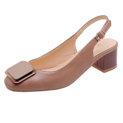 Damen Schuhe Quadratische Schnalle Slingback Blockabsatz Mary Jane Pumps Hofschuhe Runde Spitze Knöchelriemen Kleiderschuhe Für Büro Und Herbstausflüge,Rosa,46 EU Damen Schuhe Quadratische Schnalle Slingback Blockabsatz Mary Jane Pumps Hofschuhe Runde Spitze Knöchelriemen Kleiderschuhe Für Büro Und Herbstausflüge,Rosa,46 EU von MiaZane