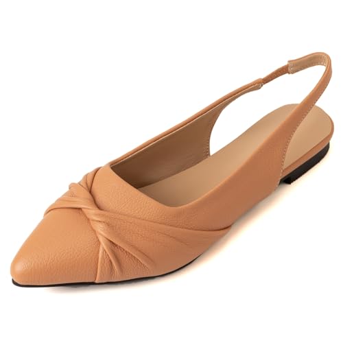 Damen Spitze Zehe Slingback Flats Sandalen Schlupfschuhe Kleider Schuhe Damen Blockabsatz Schnalle Flats Hochzeitsschuhe Für Alltag Und Büro Große Größen,Sand Brown,48 EU Damen Spitze Zehe Slingback Flats Sandalen Schlupfschuhe Kleider Schuhe Damen Blockabsatz Schnalle Flats Hochzeitsschuhe Für Alltag Und Büro Große Größen,Sand Brown,48 EU von MiaZane