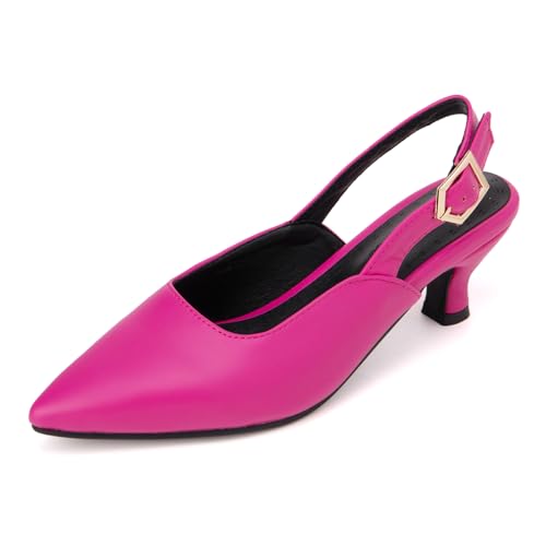 Damen Spitze Zehe Slingback Sandalen Pumps Kleid Abend Court Schuhe Damen Schnallenriemen Kitten Absatz Hochzeitsschuhe Für Alltag Und Büro Große Größen,Hot pink,47 EU Damen Spitze Zehe Slingback Sandalen Pumps Kleid Abend Court Schuhe Damen Schnallenriemen Kitten Absatz Hochzeitsschuhe Für Alltag Und Büro Große Größen,Hot pink,47 EU von MiaZane