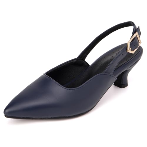 Damen Spitze Zehe Slingback Sandalen Pumps Kleid Abend Court Schuhe Damen Schnallenriemen Kitten Absatz Hochzeitsschuhe Für Alltag Und Büro Große Größen,Navy Blue,38 EU Damen Spitze Zehe Slingback Sandalen Pumps Kleid Abend Court Schuhe Damen Schnallenriemen Kitten Absatz Hochzeitsschuhe Für Alltag Und Büro Große Größen,Navy Blue,38 EU von MiaZane