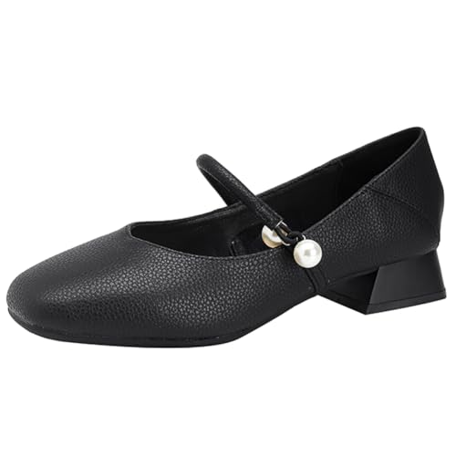 Damenschuhe Mary Jane Blockabsatz Chunky Perlenbesetzter Riemen Flats Knöchelriemen Pumps Damen Komfort Unterstützung Arbeit Ausgehen Weich,Schwarz,40 EU Damenschuhe Mary Jane Blockabsatz Chunky Perlenbesetzter Riemen Flats Knöchelriemen Pumps Damen Komfort Unterstützung Arbeit Ausgehen Weich,Schwarz,40 EU von MiaZane