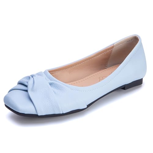 Klassische Ballerinas Damen Mit Niedrigem Absatz Weicher Quadratischer Spitze Ballettschuhe Schlupfer Bequeme Schuhe Für Tägliches Tragen Und Frühlingsausflüge,Sky Blue,42 EU Klassische Ballerinas Damen Mit Niedrigem Absatz Weicher Quadratischer Spitze Ballettschuhe Schlupfer Bequeme Schuhe Für Tägliches Tragen Und Frühlingsausflüge,Sky Blue,42 EU von MiaZane