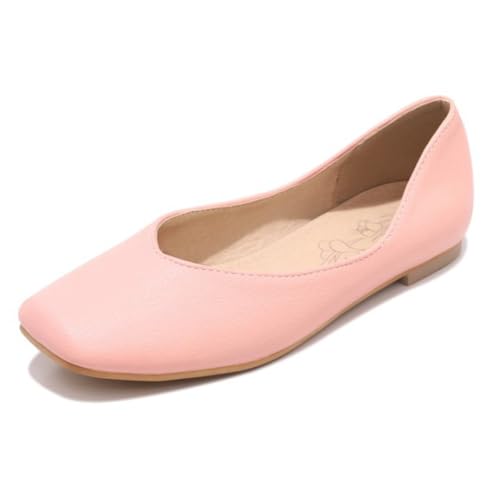 Klassische Ballerinas Damen Und Loafers Mit Quadratischer Spitze Schlupfer Formal Casual Pumps Stil Schuhe Für Büro Und Tägliches Tragen,Rosa,39 EU Klassische Ballerinas Damen Und Loafers Mit Quadratischer Spitze Schlupfer Formal Casual Pumps Stil Schuhe Für Büro Und Tägliches Tragen,Rosa,39 EU von MiaZane