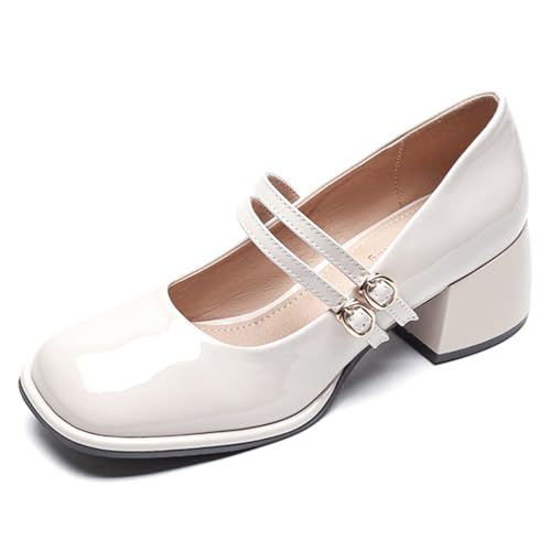 Mary Jane Schuhe Vintage Damen Einfach Riemchen Ballettschuhe Bequem Slip On Mit Gepolsterter Einlage Klassisches Retro Design Für Täglichen Casual, Almond,39 EU Mary Jane Schuhe Vintage Damen Einfach Riemchen Ballettschuhe Bequem Slip On Mit Gepolsterter Einlage Klassisches Retro Design Für Täglichen Casual, Almond,39 EU von MiaZane