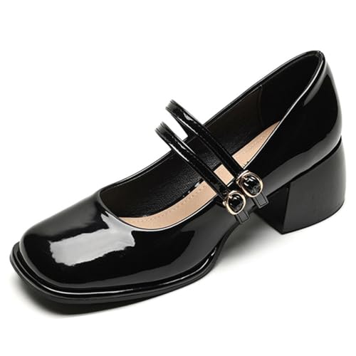 Mary Jane Schuhe Vintage Damen Einfach Riemchen Ballettschuhe Bequem Slip On Mit Gepolsterter Einlage Klassisches Retro Design Für Täglichen Casual, Schwarz,38 EU Mary Jane Schuhe Vintage Damen Einfach Riemchen Ballettschuhe Bequem Slip On Mit Gepolsterter Einlage Klassisches Retro Design Für Täglichen Casual, Schwarz,38 EU von MiaZane